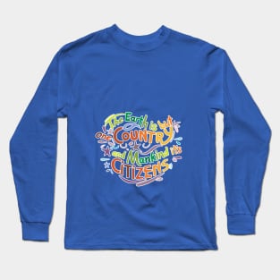 The Earth is but One Country colourful floral typography Long Sleeve T-Shirt